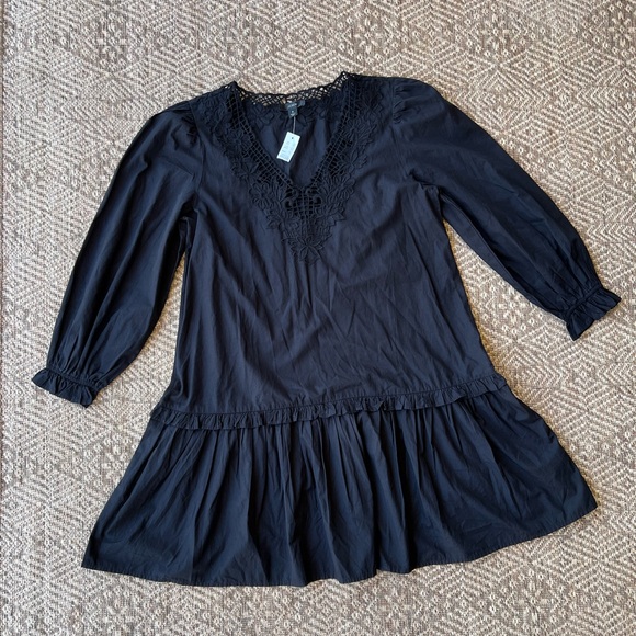 NWT J. Crew Eyelet Trim Cotton Long Sleeves Mini Dress Size Small - Picture 4 of 10
